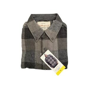 Weatherproof Vintage Men's Heavyweight Flannel Fleece Shirt Jacket, Gray Small